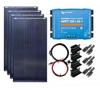 LOWENERGIE 4 x 100w / 400w Black Framed Mono Solar Panel Kit Charging MPPT Controller Z-Brackets