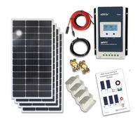 Lowenergie 400 W Solar Panel Kit: 4×100 W Mono Panels, 24 V MPPT Controller, Cables & Mount Brackets - Ideal for Caravans, Motorhomes, Boats & Flat Roofs
