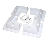 LOWENERGIE 5 Piece Solar Panel Mounting Bracket White Square Set Kit Adhesive Bond Plus Cable Entry. for Caravans, Motorhomes, Boats & Any Flat Surface