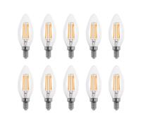 Lowenergie 50W Equivalent Led Candle Filament Light Bulb E14 Ses 3.5W Led - Warm White - Pack Of 10