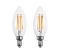 Lowenergie 50W Equivalent Led Candle Filament Light Bulb E14 Ses 3.5W Led - Warm White - Pack Of 2