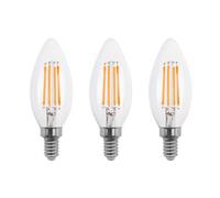 Lowenergie 50W Equivalent Led Candle Filament Light Bulb E14 Ses 3.5W Led - Warm White - Pack Of 3