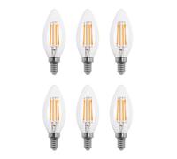 Lowenergie 50W Equivalent Led Candle Filament Light Bulb E14 Ses 3.5W Led - Warm White - Pack Of 6
