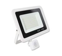 Lowenergie 50W Led Floodlight With Pir - White Casing