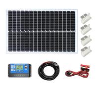 Lowenergie 50w Mono Solar Panel Battery Charging Kit with Charger Controller & Mounting Bracket Set. for Caravans, Motorhomes, Boats & Any Flat Surface