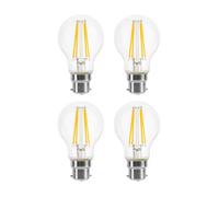 Lowenergie 60W Equivalent Led Traditional Looking Filament Light Bulb A60 Gls B22 Bayonet 4.5W Led - Warm White - Pack Of 4