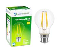 Lowenergie 60W Equivalent Led Traditional Looking Filament Light Bulb A60 Gls B22 Bayonet 4.5W Led - Warm White