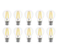 Lowenergie 60W Equivalent Led Traditional Looking Filament Light Bulb A60 Gls B22 Bayonet 4.5W Led - Warm White - Pack Of 10