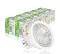 LOWENERGIE 7W GU10 LED Spotlight Bulbs - Pack of 10 Natural White 4000K Downlights [Energy Class F]