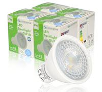 LOWENERGIE 7W GU10 LED Spotlight Bulbs - Pack of 4 Natural White 4000K Downlights [Energy Class F]