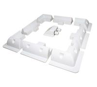 Lowenergie 9 Pieces Large Set White Solar Panel Corner Mounting Brackets, Sides & Twin Cable Entry
