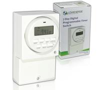 Lowenergie Digital Programmable Timer Switch - 7 Day LCD, 16 ON/OFF, Hardwired Wall Timer for Immersion Heaters, Lighting & Appliances, Energy Saving, Secure Automation, Backup Memory