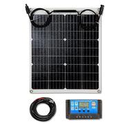 Lowenergie Flexible ETFE 30w Solar Panel PV Photo-Voltaic Ideal for Caravans, Boats, Gardens, Camping & Motorhomes. Kit (30W)