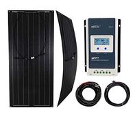 LOWENERGIE Flexible ETFE Solar Panel Charging Kit Marine Caravan MPPT Charger Controller (100W, BLACK)