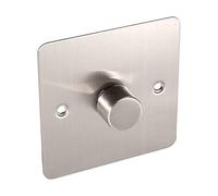 Lowenergie LED Dimmer Switch Light Switch for Dimmable Low Load Lighting Faceplate 3W to 250W 240V (SINGLE, BRUSHED CHROME)