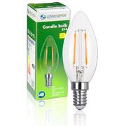 LOWENERGIE LED Filament Candle Bulb C37 E14 Screw 2W 30W Equivalent Warm White 2700K Energy Saving (1)