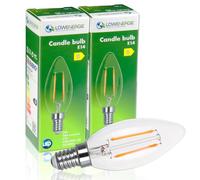 LOWENERGIE LED Filament Candle Bulb C37 E14 Screw 2W 30W Equivalent Warm White 2700K Energy Saving (2)
