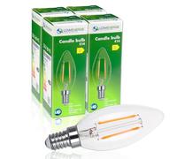 LOWENERGIE LED Filament Candle Bulb C37 E14 Screw 2W 30W Equivalent Warm White 2700K Energy Saving (4)