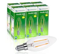 LOWENERGIE LED Filament Candle Bulb C37 E14 Screw 2W 30W Equivalent Warm White 2700K Energy Saving (6)
