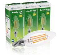 LOWENERGIE LED Filament Candle Bulb C37 E14 Screw 3.5W 50W Equivalent Warm White 2700K Energy Saving (3)