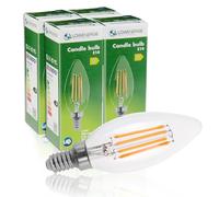 LOWENERGIE LED Filament Candle Bulb C37 E14 Screw 3.5W 50W Equivalent Warm White 2700K Energy Saving (4)
