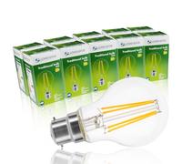 LOWENERGIE LED Filament Light Bulb A60 GLS E27 Screw 6.6W 100W Equivalent Warm White 2700K Energy Saving (10)