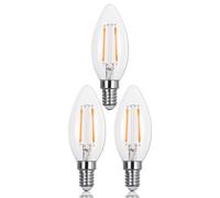 LOWENERGIE LED Filament Light Bulb C37 Candle Bulb E14 Screw 2.0w equiv Brightness 30w Warm White 2700K Chandelier Energy Saving (3)