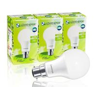 LOWENERGIE LED Light Bulbs 10W B22 Bayonet Cool White 4000K A60 GLS Lamps - Pack of 3, 75W Equivalent Energy-Saving Lighting [Energy Class F]
