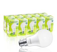 LOWENERGIE LED Light Bulbs 10W Bayonet B22 Day White 6000K A60 GLS Lamps - Pack of 10 Energy-Saving Everyday Lighting [Energy Class F]