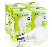 LOWENERGIE LED Light Bulbs 10W Bayonet B22 Day White 6000K A60 GLS Lamps - Pack of 4 Energy-Saving Everyday Lighting [Energy Class F]