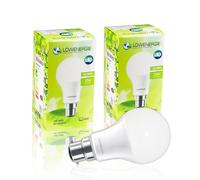 LOWENERGIE LED Light Bulbs 10W Bayonet B22 Warm White 3000K A60 GLS Lamps - Pack of 2 Energy-Saving Everyday Lighting [Energy Class F]