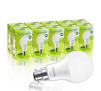 LOWENERGIE LED Light Bulbs 7W B22 Bayonet Day White 6000K A60 GLS Lamps - Pack of 10, 60W Equivalent Energy-Saving Everyday Lighting [Energy Class F]