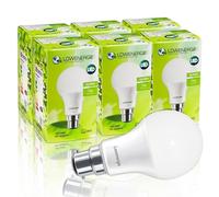 LOWENERGIE LED Light Bulbs 7W B22 Bayonet Day White 6000K A60 GLS Lamps - Pack of 6, 60W Equivalent Energy-Saving Everyday Lighting [Energy Class F]