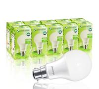 LOWENERGIE LED Light Bulbs 7W B22 Bayonet Warm White 3000K A60 GLS Lamps - Pack of 10, 60W Equivalent Energy-Saving Everyday Lighting [Energy Class F]