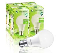 LOWENERGIE LED Light Bulbs 7W B22 Bayonet Warm White 3000K A60 GLS Lamps - Pack of 4, 60W Equivalent Energy-Saving Everyday Lighting [Energy Class F]