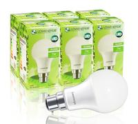 LOWENERGIE LED Light Bulbs 7W B22 Bayonet Warm White 3000K A60 GLS Lamps - Pack of 6, 60W Equivalent Energy-Saving Everyday Lighting [Energy Class F]