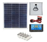 Lowenergie Poly Solar Panel Battery Charging Kit with Charger Controller & Mounting Bracket Set. for Caravans, Motorhomes, Boats & Any Flat Surface (40w)
