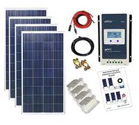 Lowenergie Poly Solar Panel Kit 24V Battery Charging Cables Bracket K4 MPPT Controller (400W)