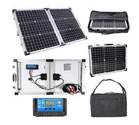 Lowenergie Portable Mono Folding Solar Panel Kit 12v Battery Charger Camping Caravans (60W)