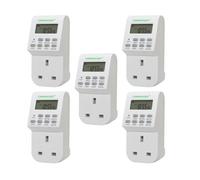 Lowenergie Programmable Plug-In 7 Day Timer Switch Socket - Pack Of 5