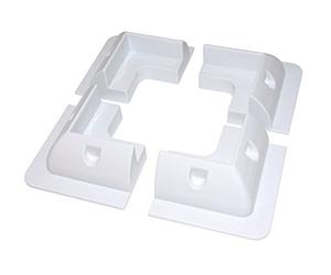 LOWENERGIE Solar Panel Mounting Bracket White Square Set Kit Adhesive Bond 4 Piece for Caravans, Motorhomes, Boats & Any Flat Surface