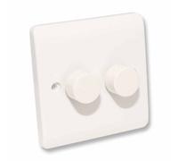 Lowenergie White Led Dimmer Switch Double Gang