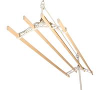 LOWENERGY 4 Lath Pulley Clothes Airer Ceiling Maid - Traditional Victorian Laundry Rack Dryer for Kitchen, Utility, Bathroom or Garage (White 1.2M)