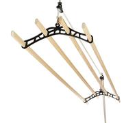 LOWENERGY 4 Lath Pulley Clothes Airer Ceiling Maid - Traditional Victorian Laundry Rack Dryer for Kitchen, Utility, Bathroom or Garage (Black 1.6M)