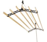 LOWENERGY 6 Lath Pulley Clothes Airer Ceiling Maid - Traditional Victorian Laundry Rack Dryer for Kitchen, Utility, Bathroom or Garage (Black 1.4M)