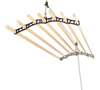 LOWENERGY 7 Lath Pulley Clothes Airer Ceiling Maid - Traditional Victorian Laundry Rack Dryer for Kitchen, Utility, Bathroom or Garage (Black 1.8M)