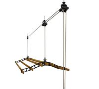 LOWENERGY Lath Pulley Clothes Airer Ceiling Maid - Traditional Victorian Laundry Rack Dryer for Kitchen, Utility, Bathroom or Garage (7, B Black, 0.9 Meter)