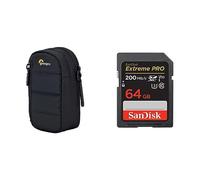 Lowepro LoweproLowepro Tahoe CS 20 Camera Case Black & SanDisk 64GB Extreme PRO SDXC Card + RescuePRO Deluxe, up to 200MB/s, UHS-I, Class 10, U3, V30SanDisk