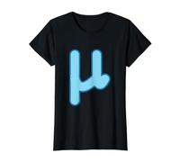 Lower Case Mu - Twelfth Letter of the Gr lphabet Value Graphic T-Shirt, Women, Black, XS