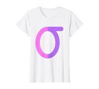 Lower Case Sigma - Eighteenth Letter of the Gr lphabet Value Graphic T-Shirt, Women, White, L